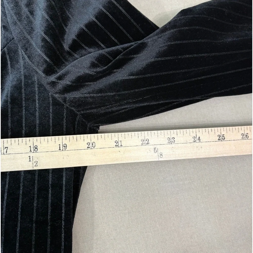 DO+BE Blazer Women M‎ Black Pinstripe Velvet Single Button Career Chic Mob Wives